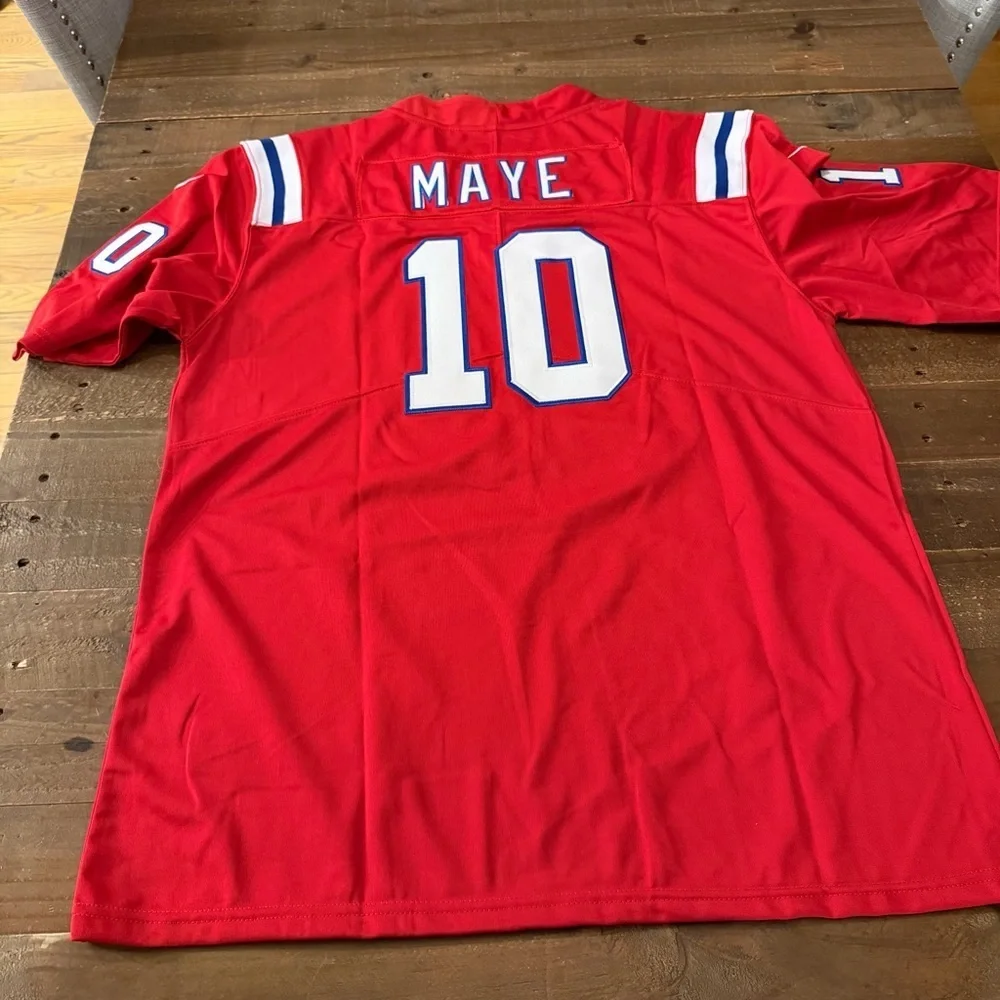 Men's Patriots Jersey Red Drake Maye Jersey